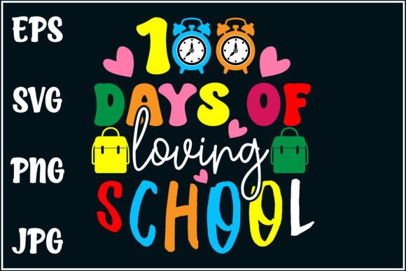 100 Days Loving School: Teacher Heart Graphics & T-Shirt Designs