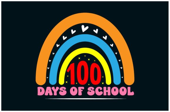 100 Days of School Kids Tee Graphics for T-Shirt Designs