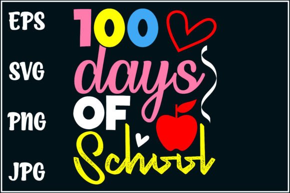 100 Days School Pencil Fun Graphics & T-Shirt Designs