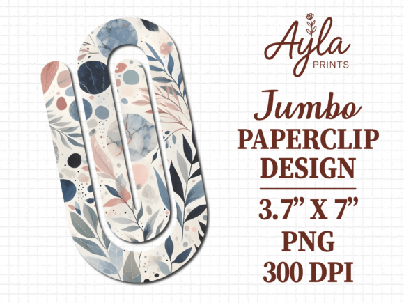 Aesthetic Floral Leaves Jumbo Paperclip Graphics for Crafts