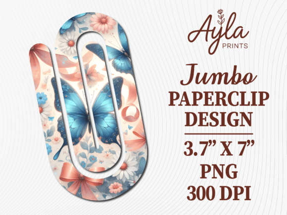Blue Butterfly Floral Graphics for Crafts