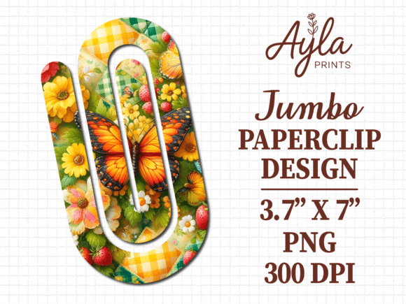 Butterfly Floral Paperclip Graphics for Crafts