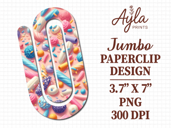 Candy Sweet Treats Jumbo Paperclip PNG for Graphics & Crafts