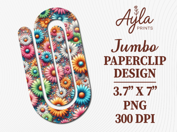 Daisy Flower Bouquet Jumbo Paperclip Graphics for Crafts
