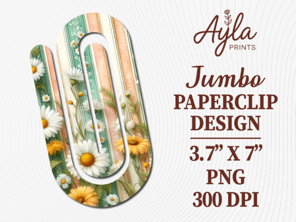 Daisy Wildflower Floral Jumbo Paperclip Graphics for Crafts