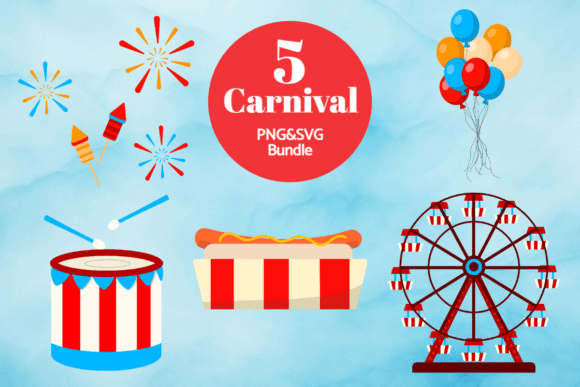 Fairground Carnival Fun Clipart Graphics for Crafts
