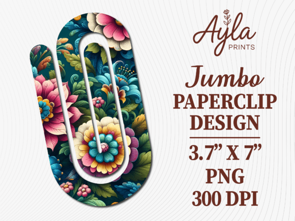Floral Jumbo Paperclip Graphics for Crafts