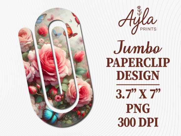 Floral Rose Butterfly Graphics for Crafts