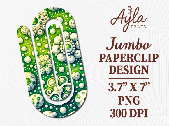 Green Bubbles Abstract Jumbo Paperclip Graphics for Crafts