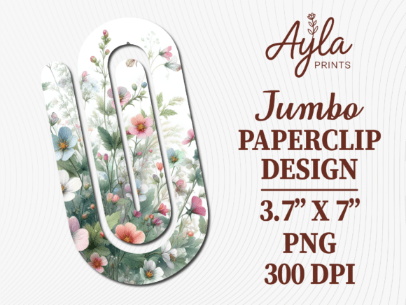 Green Garden Botanical Jumbo Paperclip Graphics for Crafts
