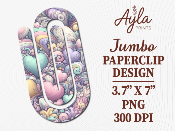 Heart Pastel Spring Paperclip Graphics for Crafts