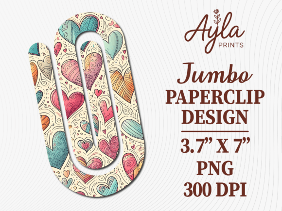 Hearts Love Pattern Paperclip for Crafts & Graphics