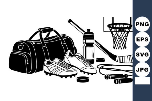 Monochrome Sports Graphics for Crafts