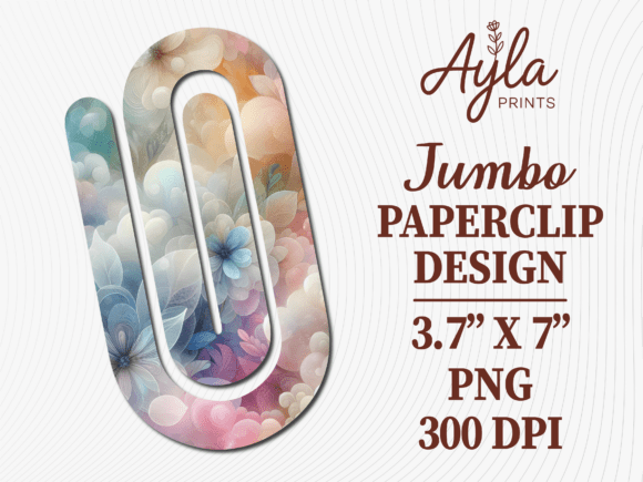 Pastel Watercolor Spring Jumbo Paperclip Graphics for Crafts