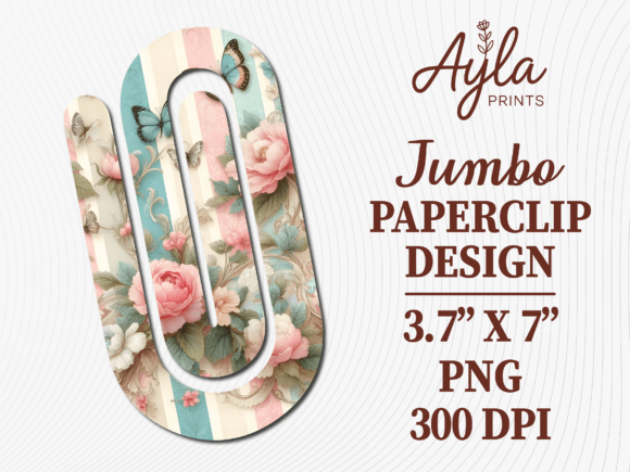Pink Blue Roses Paperclip Graphics for Crafts