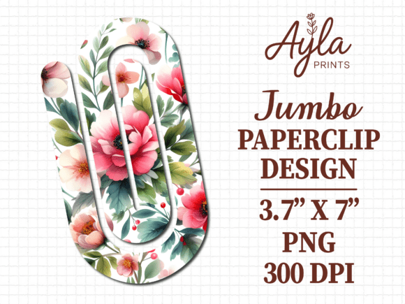 Pink Peony Paperclip Graphics for Crafts