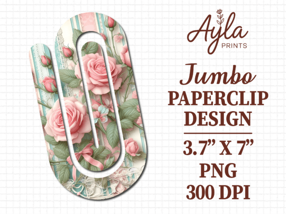 Pink Roses Garden Paperclip Graphics for Crafts