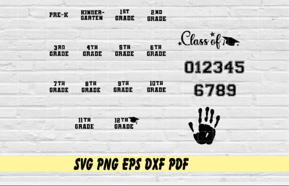 Pre-K to 12th Grade Handprint Graphics for Crafts