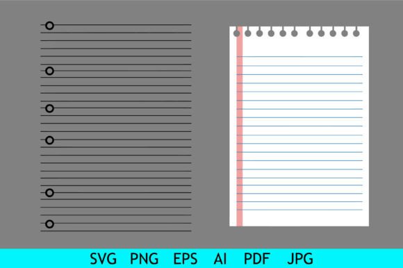 Simple Lined Notebook Paper Template: Graphics for Crafts