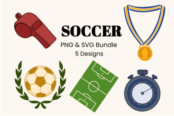 Soccer Essentials Clipart for Graphics and Crafts