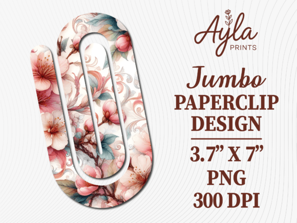 Soft Pink Floral Paperclip Graphics for Crafts