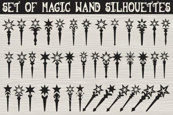 Stylish Magic Wand Graphics for Crafts