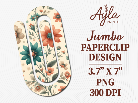Vintage Floral Paperclip Graphics for Crafts