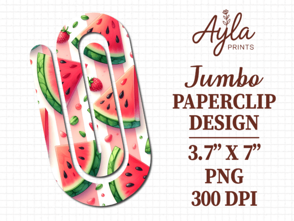 Watermelon Slices Fruit Jumbo Paperclip Graphics for Crafts