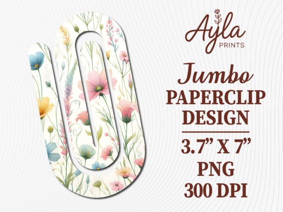 Wildflower Botanical Paperclip Graphics for Crafts
